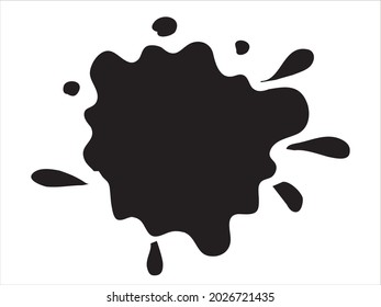 Blob de pintura negra dibujado a mano. Cepillarse las formas de la bandeja de la pluma, la tinta, el spray de pintura. 
Ilustración vectorial aislada para logotipo, pegatinas, etiquetas, banners, diseños de iconos. 
