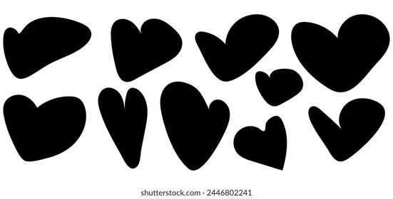 Hand drawn black retro textbox for social media. Trendy graphic template of curved frame. groovy style . Vector illustration