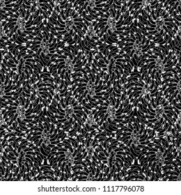 Hand Drawn Black Simple Doodle fingers Pattern in Kids Style. Seamless Background with Drawing Vector Illustrations