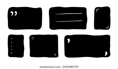 Burbujas negras dibujadas a mano. Ilustración vectorial aislada sobre fondo blanco