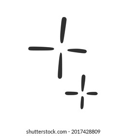 Hand drawn black star element. Comic doodle sketch style. Star icon. Isolated vector illustration.