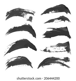 Hand drawn black strokes of ink or paint 3