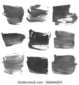 Hand drawn black strokes of ink or paint