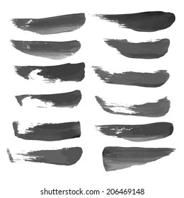 Hand drawn black strokes isolated on a white background 1