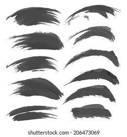Hand drawn black strokes isolated on a white background 3
