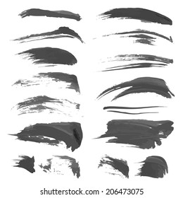 Hand drawn black strokes isolated on a white background 4