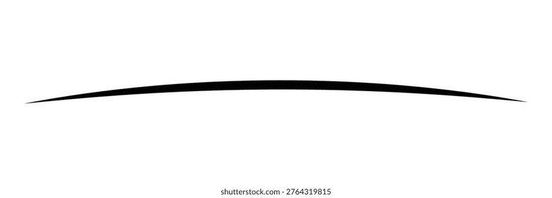 Hand drawn black swoosh stroke underline for calligraphy and highlight decoration, organic curved shape, brush stroke, creative line art.