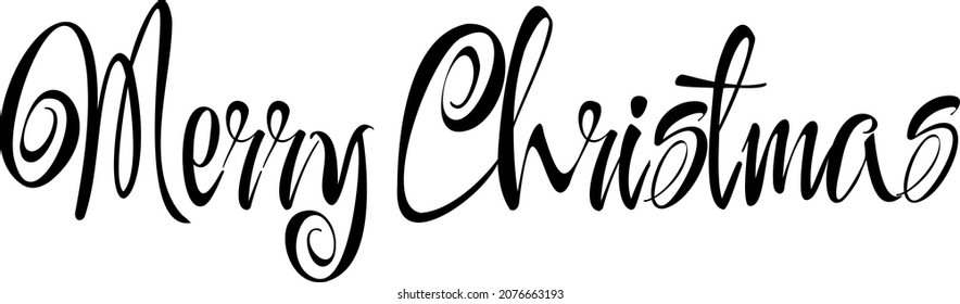 
Texto negro dibujado a mano Merry ChristMass. Ilustración vectorial aislada en fondo blanco.
