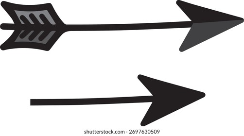Diseño de flecha de Vector negro dibujado a mano