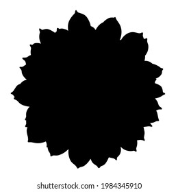 Hand drawn black vector  silhouette of succulent. Stock illustration of desert plant.