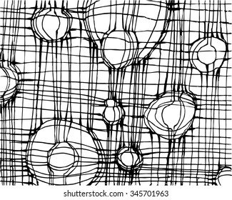 Hand drawn black and white abstraction