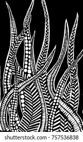 hand drawn black and white artwork