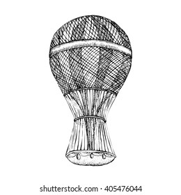 Hand drawn black and white balloon 