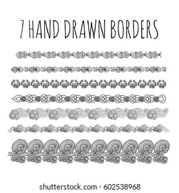 Hand Drawn Black and White Borders