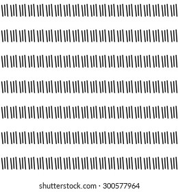 Hand drawn black and white brush lines background. Vector abstract geometric seamless pattern.