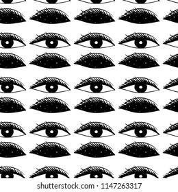 Hand Drawn Black and White Doodle space in eye art pattern. Illustrations Drawing Vector Sketch for textile, print, postcard, text, invitation, poster, background, book, t-shirt, wallpaper