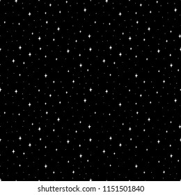 Hand Drawn Black and White Doodle star in space pattern. Illustrations Drawing Vector Sketch for textile, print, poster, background, book, t-shirt print, design, wallpaper