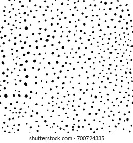 Hand drawn black and white doodles seamless pattern, polka dot. Invitations for birthday. Vector illustration