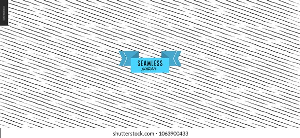 Hand drawn black, white fabric pattern, vector seamless pattern, abstract background with brush stroke, monochrome texture, hipster graphic design, endless vector backgrounds, simple textures, stripes