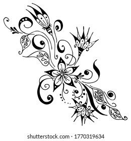 Floral Doodle Style Stock Vector (Royalty Free) 412505623