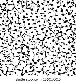 Hand drawn black and white grunge background. Abstract brush seamless pattern. Overlay texture to create interesting effect. Repeating modern stylish print. Endless backdrop monochrome tileable design