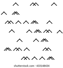 Hand drawn black and white ink abstract ZigZag striped seamless pattern. Vector grunge texture. Monochrome paint brush smears on white background.