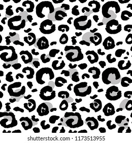 Hand Drawn Black and White leopard abstract print in seamless pattern. Illustrations Drawing Vector Sketch for textile, print, poster, background, apparel, t-shirt, design, wallpaper