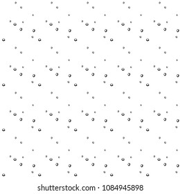 Hand Drawn Black and White Seamless Grunge Dust Messy Pattern With Ink Doodles. Circles, Spots and Dots Endless Textures. Easy To Create Abstract Vintage, Dotted, Scratched Effect With Grain And Noise