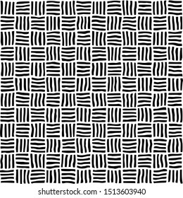 hand drawn black and white seamless vector pattern