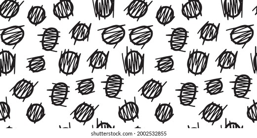 Patrón sin costuras de color blanco y negro dibujado a mano. Textura moderna y elegante. Bueno para envolver, textil, tela, papel pintado. Ilustración del vector