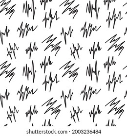 Patrón sin costuras de color blanco y negro dibujado a mano. Textura moderna y elegante. Bueno para envolver, textil, tela, papel pintado. Ilustración del vector