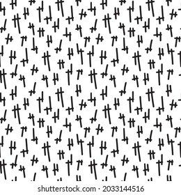 Patrón sin costuras de color blanco y negro dibujado a mano. Textura moderna y elegante. Bueno para envolver, textil, tela, papel pintado. Ilustración del vector