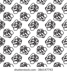Hand Drawn Black And White Seamless Pattern With Scribbles