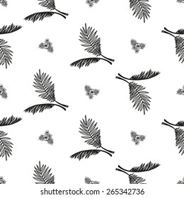 Hand drawn black and white sketched flower and palm decoration items. Set of isolated sea summer exotic beach party wedding decorative symbols and elements. Black outline sketch on white background