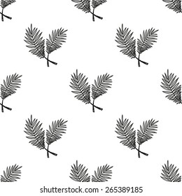 Hand drawn black and white sketched palm decoration items. Set of isolated sea summer exotic beach party wedding decorative symbols and elements. Black outline sketch on white background