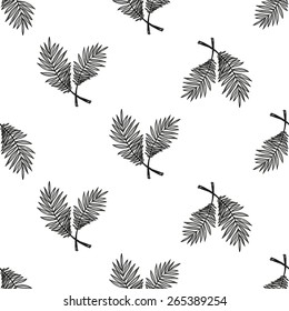 Hand drawn black and white sketched palm decoration items. Set of isolated sea summer exotic beach party wedding decorative symbols and elements. Black outline sketch on white background