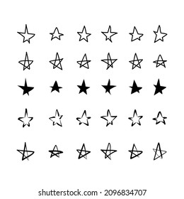 hand drawn black and white stars