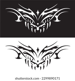 Hand Drawn Black White Tribal Tattoo