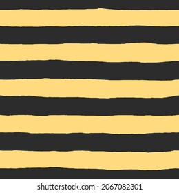 Hand drawn Black and yellow striped seamless pattern background. Extra bold horizontal line vector illustration. Good for the year of the tiger 2022 material in Japanese or Chinese, Asia.
