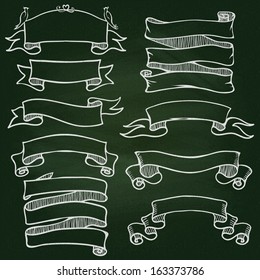 Hand drawn blackboard banner vector illustration