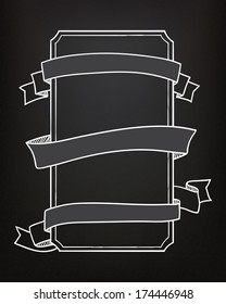 Hand drawn blackboard banner vector illustration