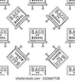 Hand Drawn blackboard doodle. Sketch style icon. Seamless pattern. Isolated on white background. Flat design. Vector illustration.