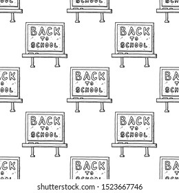 Hand Drawn blackboard doodle. Sketch style seamless pattern. Decoration element. Isolated on white background. Flat design. Vector illustration.
