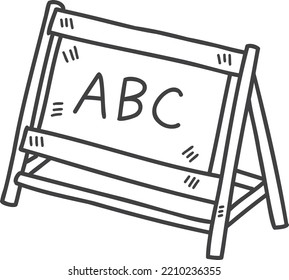 Hand Drawn blackboard for kids illustration isolated on background