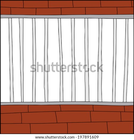 Hand drawn blank cage cartoon with white background
