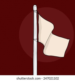 Hand Drawn Blank Cartoon Flag Over Brown Background