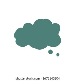 Diseño de comentarios en blanco dibujado a mano. Burbuja de habla verde perro aislada de fondo blanco. Chat de plantilla de globo de diálogo, mensaje. Ilustración vectorial. 