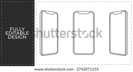 Hand Drawn Blank Mobile Phone Frame Vector EPS