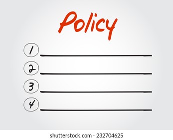 Hand drawn blank Policy list vector concept