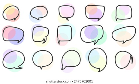 Hand Drawn Blank Speech Bubbles set, Flat Modern design , illustration Vector EPS 10
